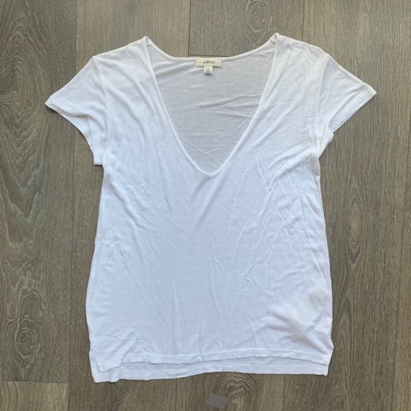 Aritzia Wilfred free T-Shirt V-neck Short Sleeve Size XS - Picture 4 of 10